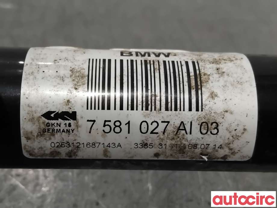 Drivaksel venstre bak til BMW 5-Serie 2010-2017 (F10/F11) (F10/F11) (BMW|33207581027||7581027)