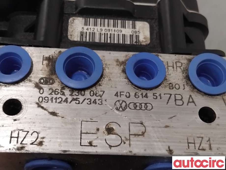 ABS sentral til Audi A6 2008-2011 (Type III, Fase 2) (C6) (C6) (AUDI|4F0614517BC|0265230087|4F0614517BJ)