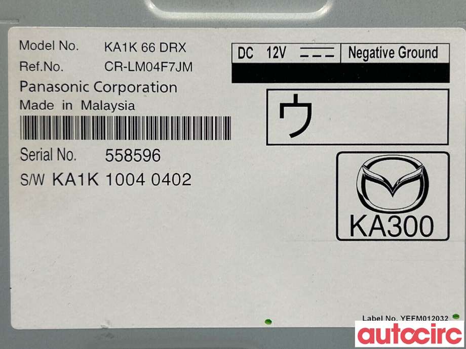 Bilstereo diverse til Mazda CX-5 2012-2017 (Type I)  (MAZDA|KA1K-66-DRX|CR-LM04F7JM|KA1K66DRX)