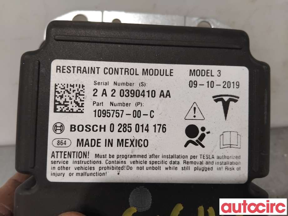 Airbag elektronikk til Tesla Model 3 2018-2023 (Fase 1)  (TESLA|1095757-00-C|0285014176)