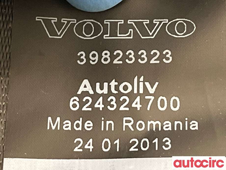 Sikkerhetsbelte bak høyre til Volvo V60 2010-2013 (Type I, Fase 1)  (VOLVO|39823323)