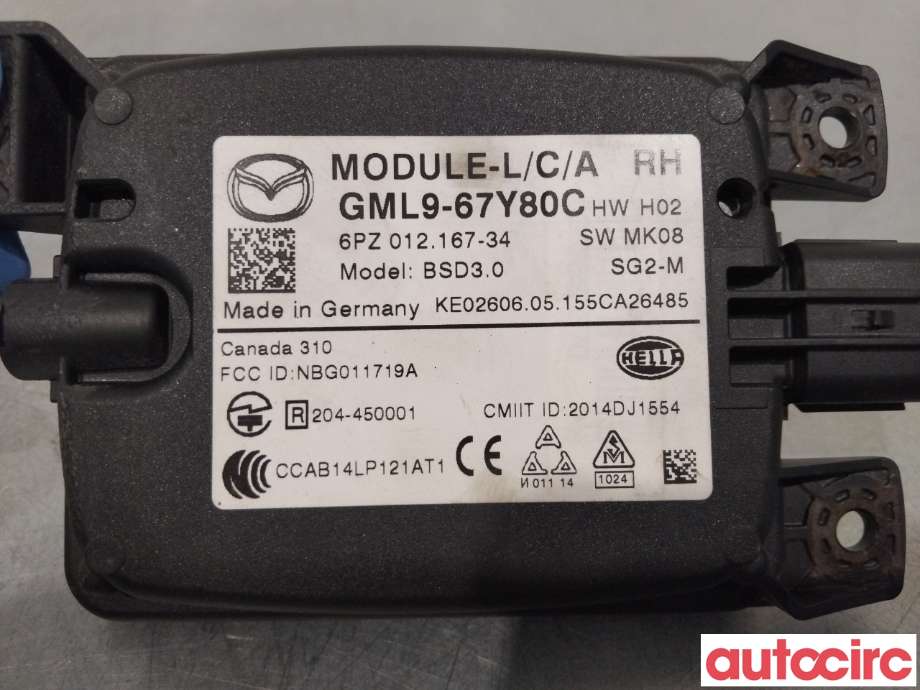 Sensor radar til Mazda 6 2015-2018 (Type III, Fase 2)  (MAZDA|GML9-67-Y80C||GML967Y80C)