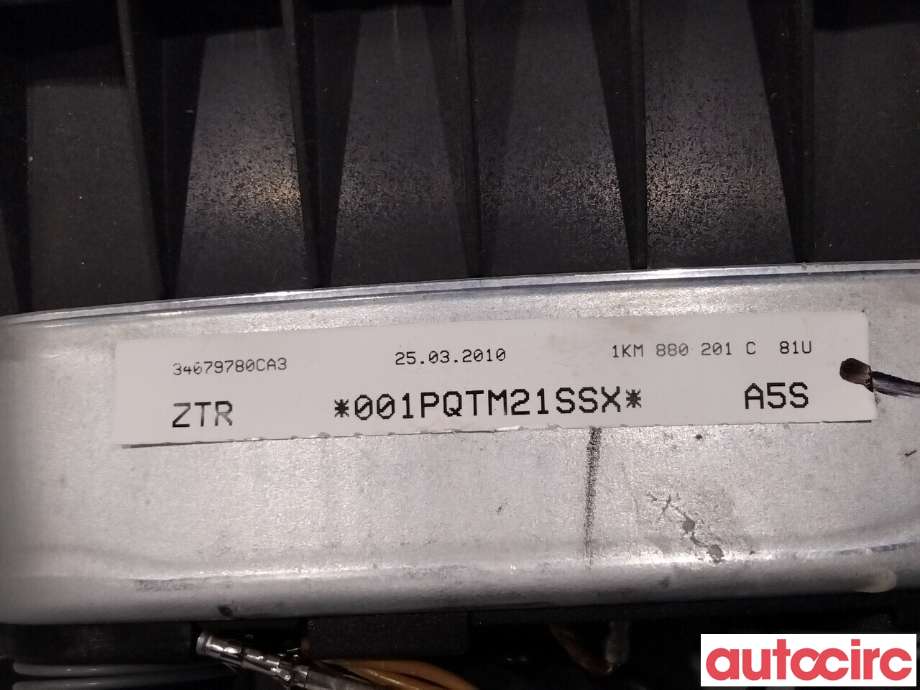 Airbag rattpute til VW Golf VI 2008-2012  (VOLKSWAGEN|1KM880201C)