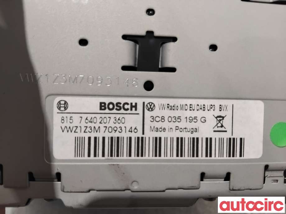 Bilstereo til VW Golf VI 2008-2012  (VOLKSWAGEN|NO NR|7640207360|3C8035195G)