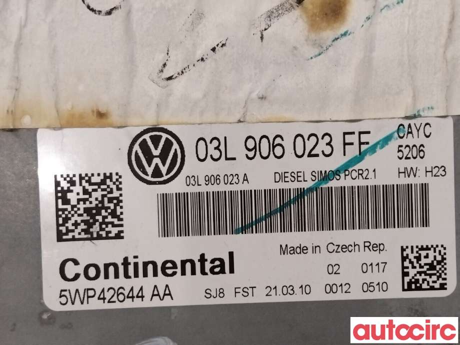 Styreenhet motor til VW Golf VI 2008-2012  (VOLKSWAGEN|03L906023FF|5WP42644AA)