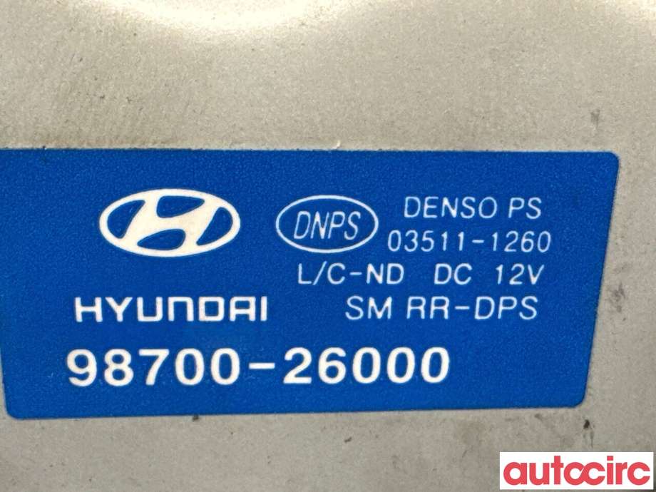 Viskermotor bakrute til Hyundai Santa Fe 2001-2006 (Type I) (HYUNDAI|9870026000|03511-1260|98700-26000)