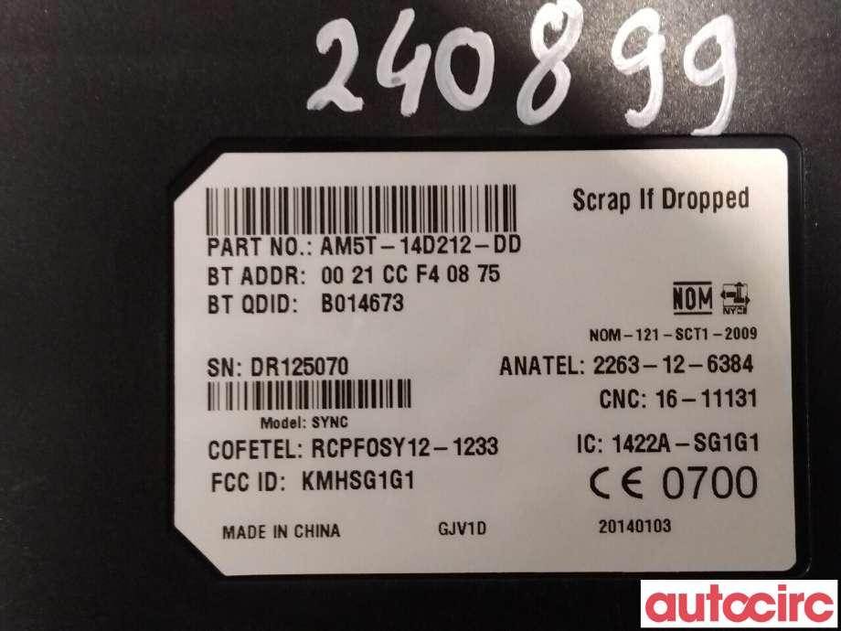 Styreenhet diverse til Ford Focus 2011-2014 (Type III, Fase 1)  (FORD|2016486|AM5T-14D212-DD|AM5T-14D212-RA)