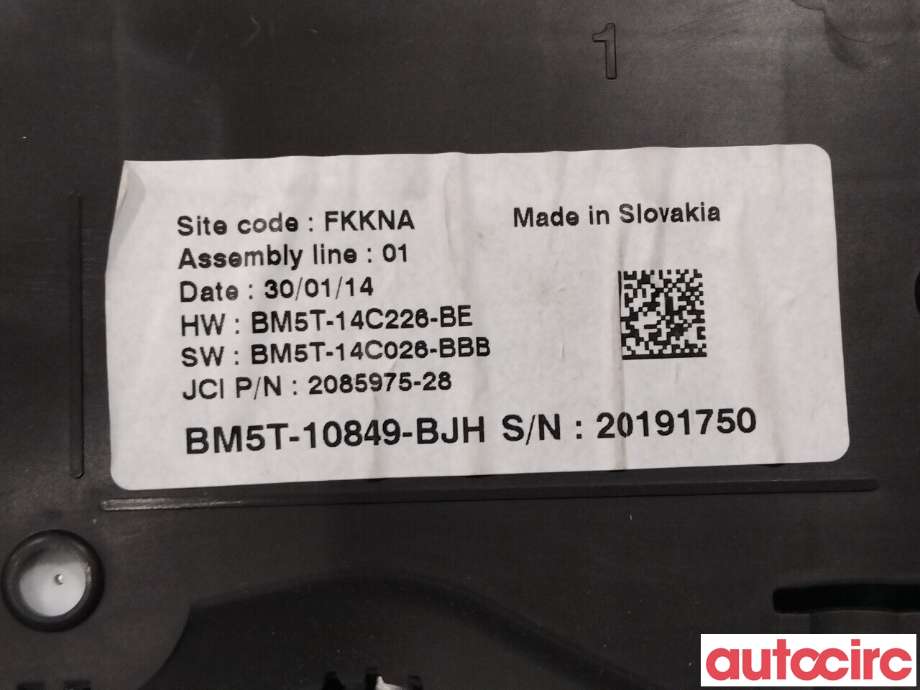 Instrumentpanel til Ford Focus 2011-2014 (Type III, Fase 1) (FORD|1879759|BM5T-10849-BJJ)