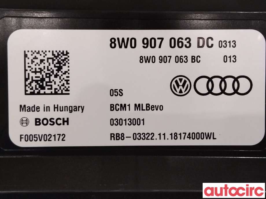Styreenhet comfort (BCM) til Audi A4 2020-->> (Type V, Fase 2) (B9) (B9) (AUDI|8W0907063DH|8W0907063DC)