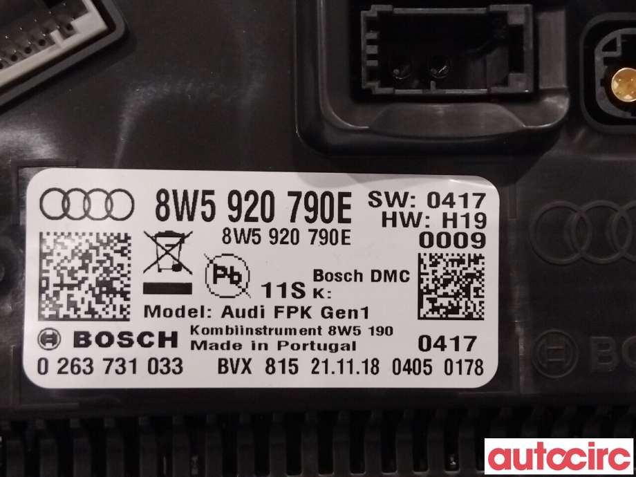Instrumentpanel til Audi A4 2020-->> (Type V, Fase 2) (B9) (B9) (AUDI|8W5920790E)