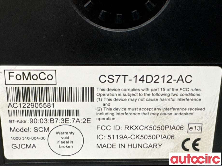 Diverse deler til Ford Focus 2011-2014 (Type III, Fase 1) (FORD|2002585|AC122905581|CS7T-14D212-AJ)