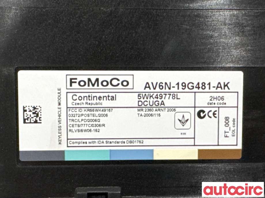 Styreenhet nøkkelfri/keyless til Ford Focus 2011-2014 (Type III, Fase 1)  (FORD|1829420|5WK49778L|AV6N-19G481-AM)