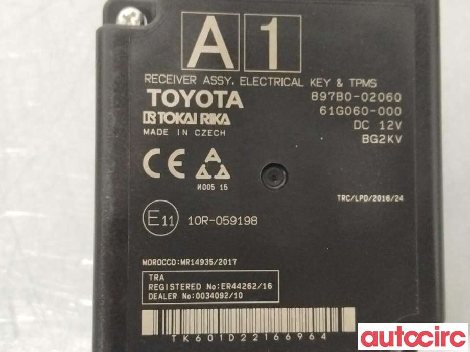 Styreenhet diverse til Toyota Corolla 2019-->> (TOYOTA|897B002060)