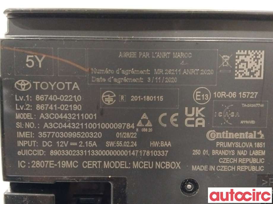 Styreenhet diverse til Toyota Corolla 2019-->>  (TOYOTA|8674002210)