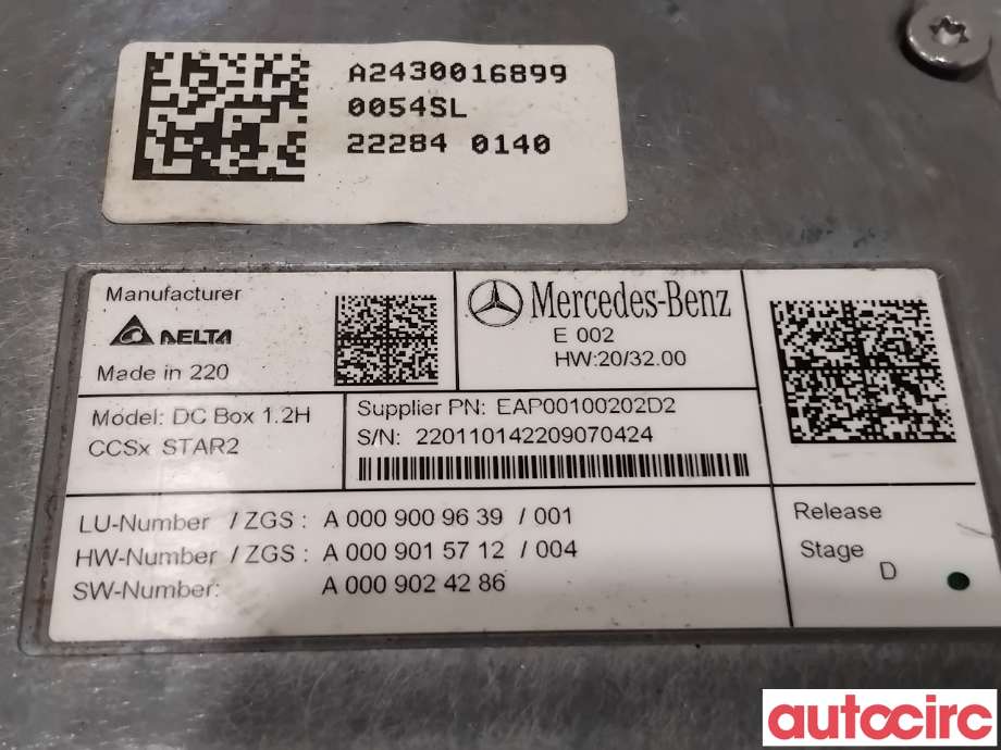 Batterilader (OBC - On Board Charger) til Mercedes EQA 2021-->>  (MERCEDES|A0009009639||A0009006046)