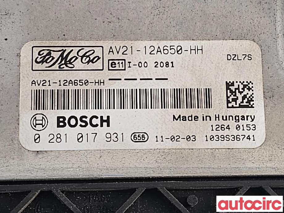 Styreenhet motor til Ford Fiesta 2008-2012 (Type VI, Fase 1) (FORD|1696531|AV21-12A650-HH)