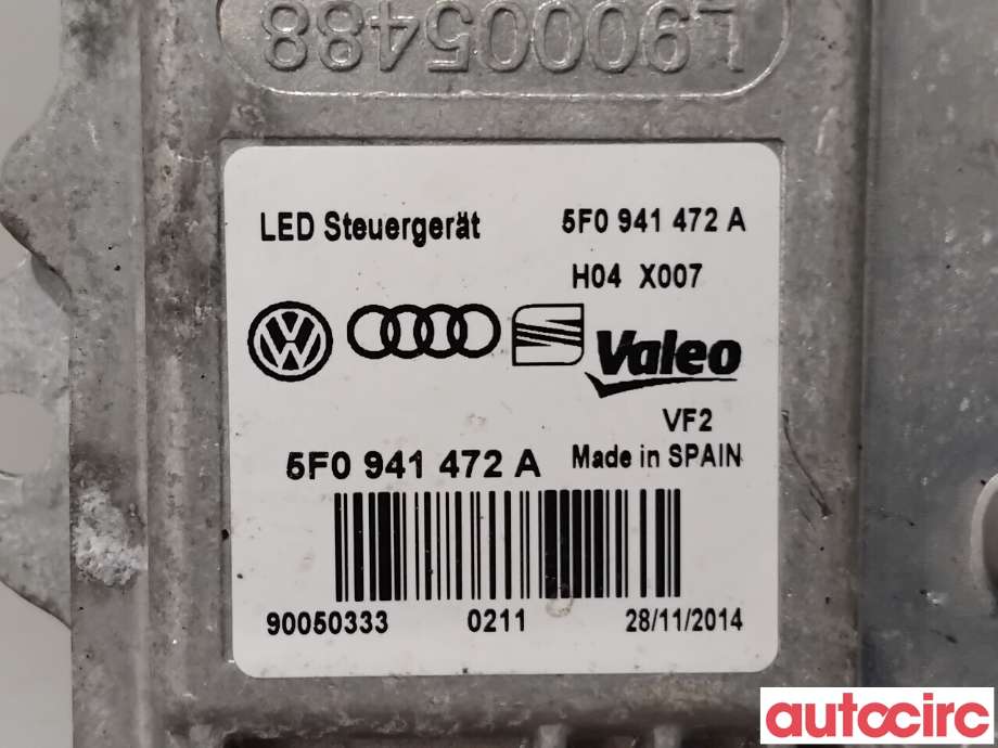 Styreenhet xenon/ballast til VW e-Golf 2014-2017 (Fase 1) (VOLKSWAGEN|5F0941472A|90050333)