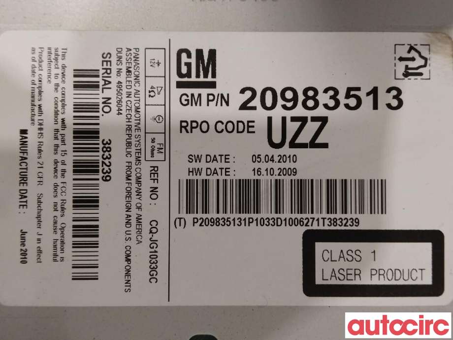 Bilstereo til Opel Astra J 2010-2015 (OPEL|20983513)