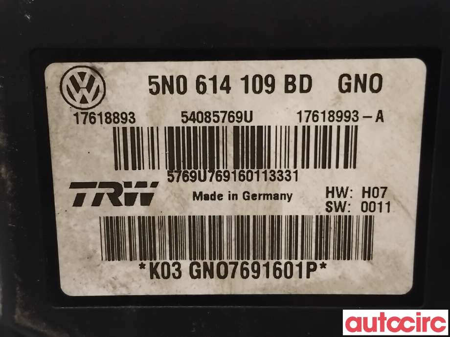 ABS sentral til VW Tiguan 2011-2016 (Type I, Fase 2)  (VOLKSWAGEN|5N0614109BK|54085769U|5N0614109CN)