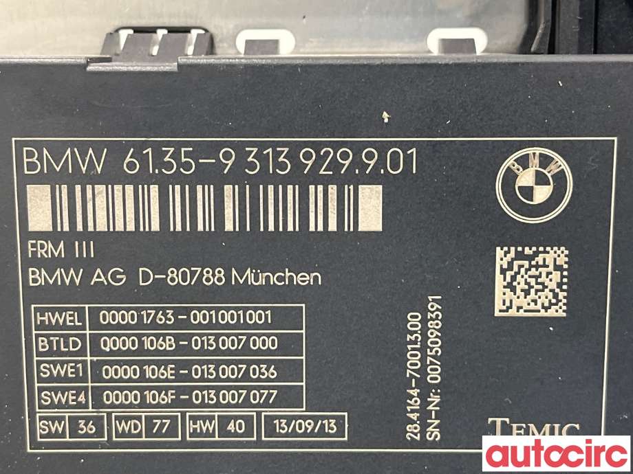 Styreenhet diverse til BMW 5-Serie 2010-2017 (F10/F11) (F10/F11) (BMW|61356992947|61359313929)