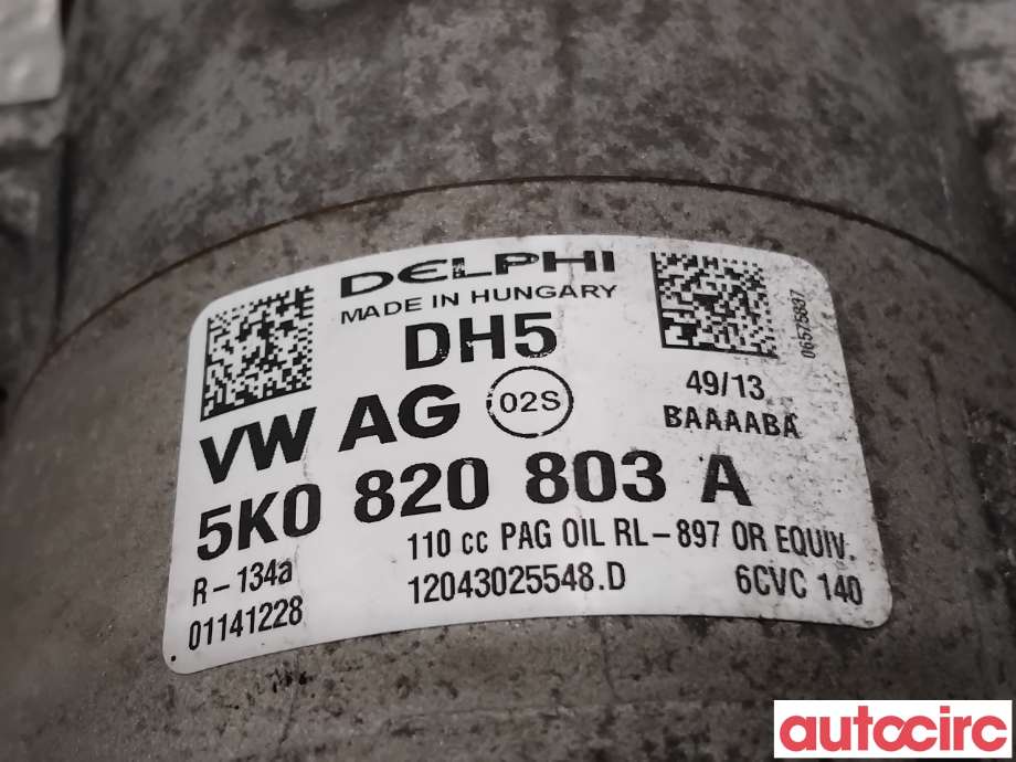 Aircondition kompressor til VW Tiguan 2011-2016 (Type I, Fase 2) (VOLKSWAGEN|5K0820803X|6CVC140|1K0820808F)