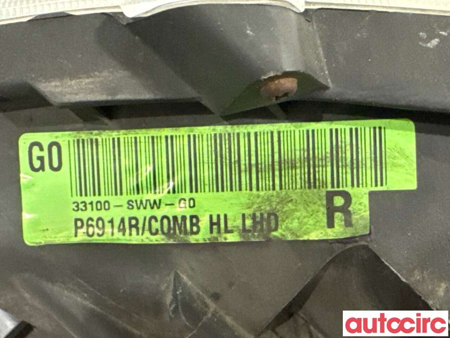 Frontlykt høyre halogen til Honda CR-V 2007-2012 (Type III)  (HONDA|33101-SWW-G01||33100-SWW-G0)