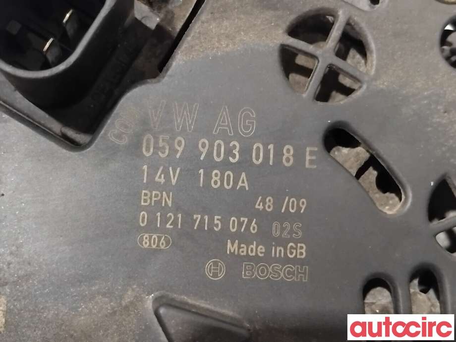 Dynamo til Audi A6 2008-2011 (Type III, Fase 2) (C6) (C6) (AUDI|059903018EX|0121715076|059903018E)
