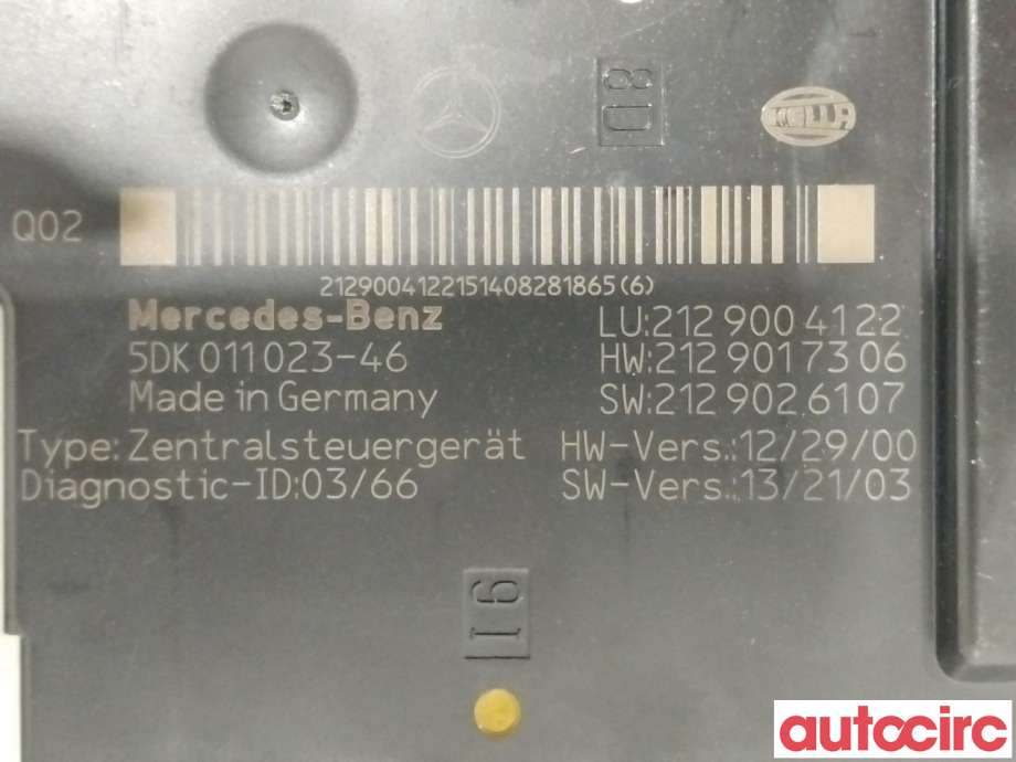 Styreenhet comfort (BCM) til Mercedes E-Klasse 2013-2016 (Fase 2) (W212) (W212) (MERCEDES|A2129004122)