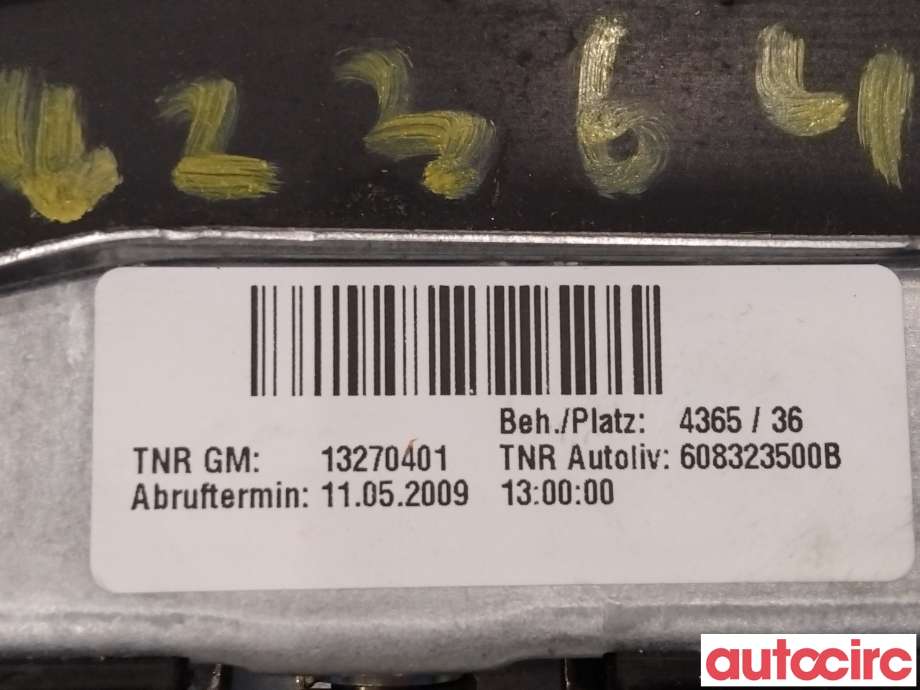 Airbag rattpute til Opel Insignia A 2009-2014  (OPEL|13270401|22964968)