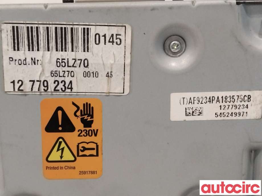 Styreenhet diverse til Opel Insignia A 2009-2014 (OPEL|12779234|65LZ7Q|23372094)