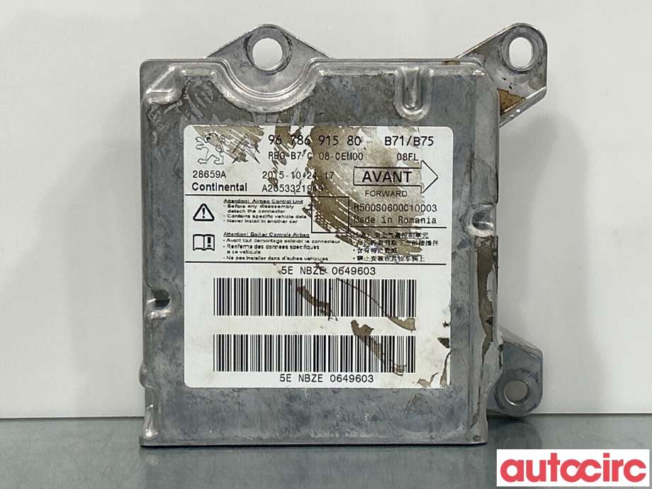 Airbag elektronikk til Citroën C4 2011-2017 (Type II) (CITROEN|9678691580)