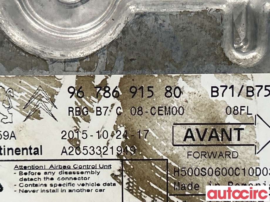 Airbag elektronikk til Citroën C4 2011-2017 (Type II) (CITROEN|9678691580)
