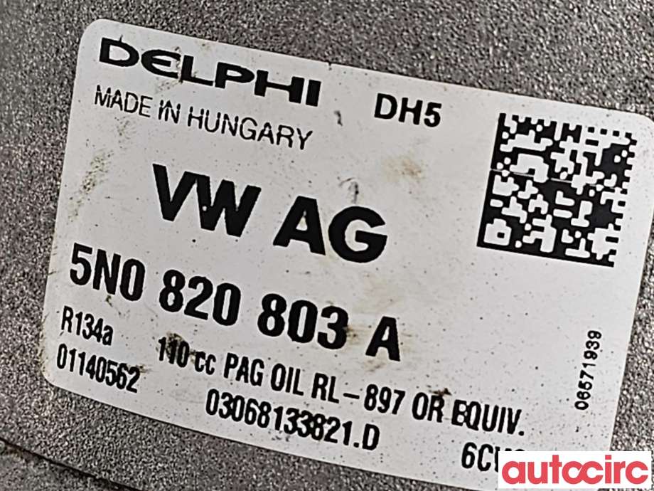 Aircondition kompressor til VW Golf, Plus/Cross 2005-2009 (Fase 1)  (VOLKSWAGEN|1K0820808D|5N0820803A)