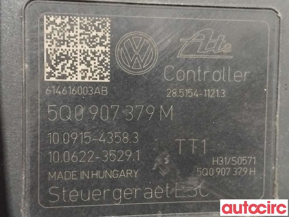 ABS sentral til Škoda Octavia 2013-2016 (Type III, Fase 1)  (SKODA|5Q0614517L|100915-43583)