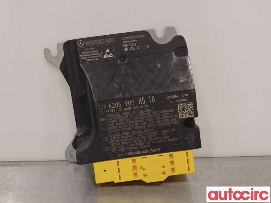 Airbag elektronikk til Mercedes GLC, 2015-2022 (X253) (X253) (MERCEDES|A2059008518)