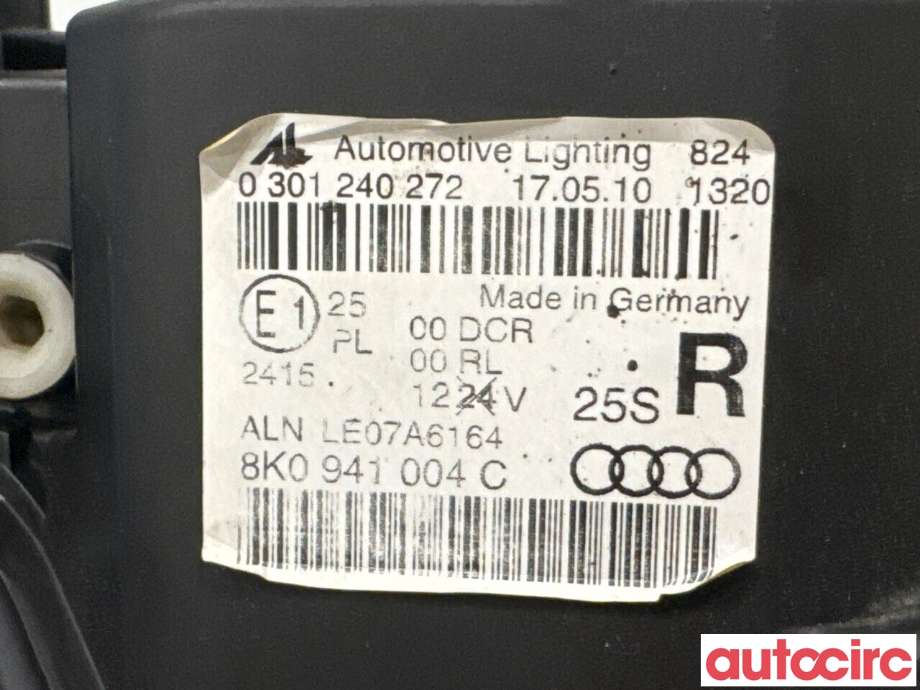 Frontlykt høyre xenon til Audi A4 2007-2014 (Type IV) (B8) (B8) (AUDI|8K0941030AJ||8K0941004C)