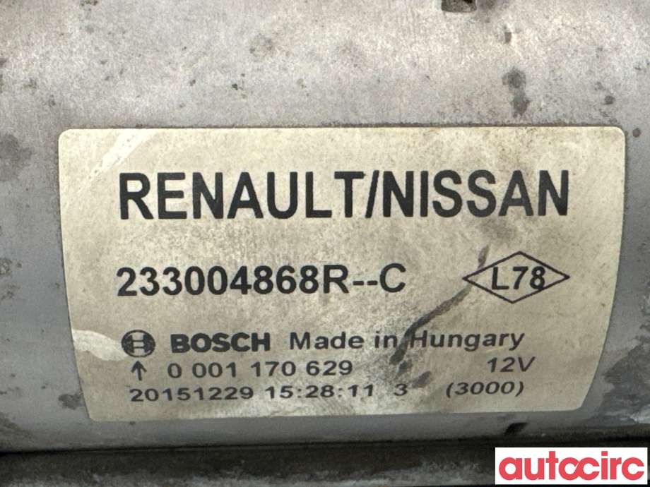 Starter diesel til Renault Kangoo 2008-2021 (Type II) (RENAULT|233004868R|20151229)