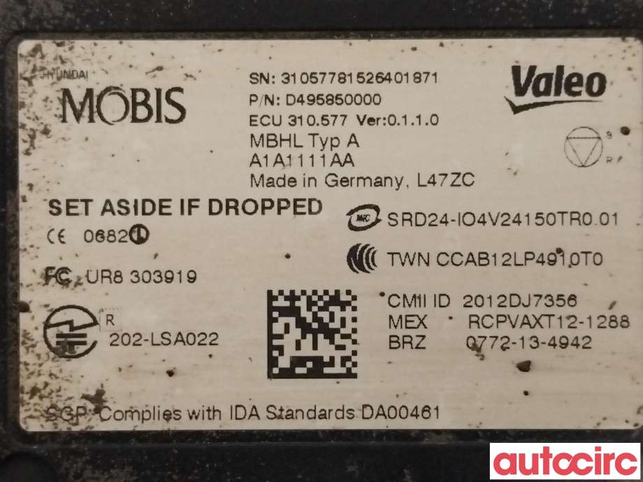 Sensor radar til Kia Optima 2017-2020 (KIA|95821D4000|D495850000)