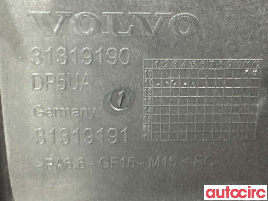 Motordeksel over motor til Volvo XC60 2008-2013 (Type I, Fase 1)  (VOLVO|31319190|)