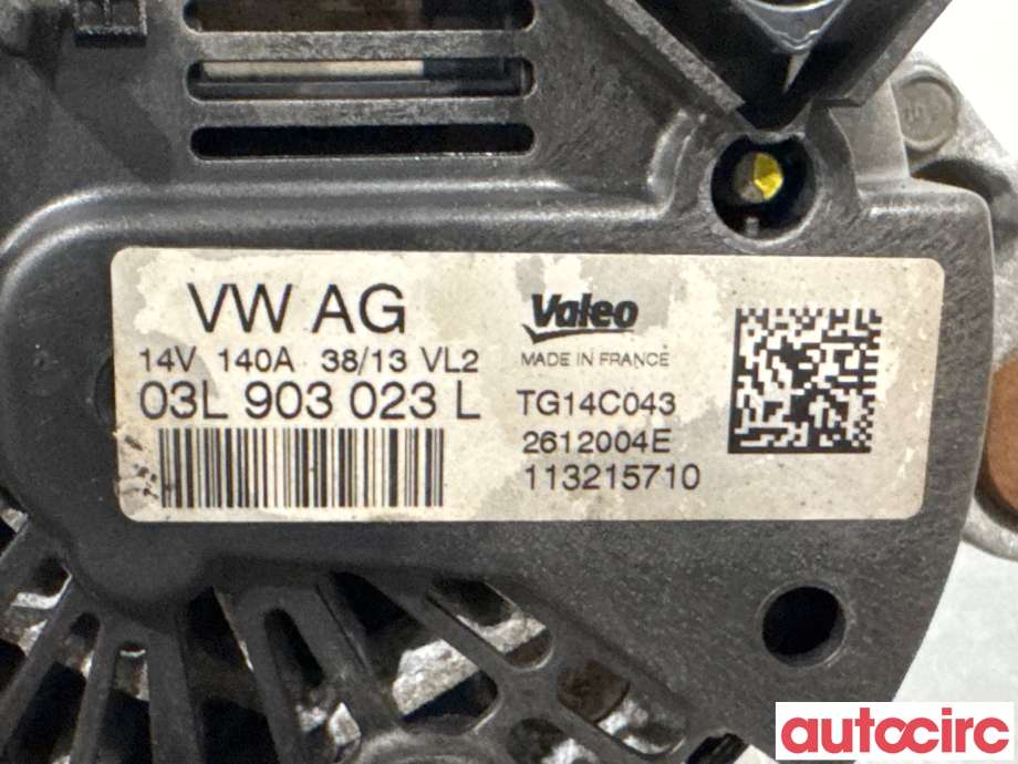 Dynamo til Škoda Octavia 2013-2016 (Type III, Fase 1)  (SKODA|03L903023LX|TG14C043|03L903023L)