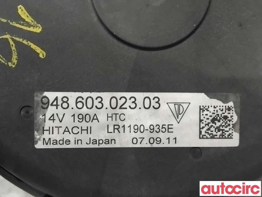 Dynamo til Porsche Panamera 2009-2017 (Type I) (970) (970) (PORSCHE|948603023EX|LR1190-935E|94860302303)