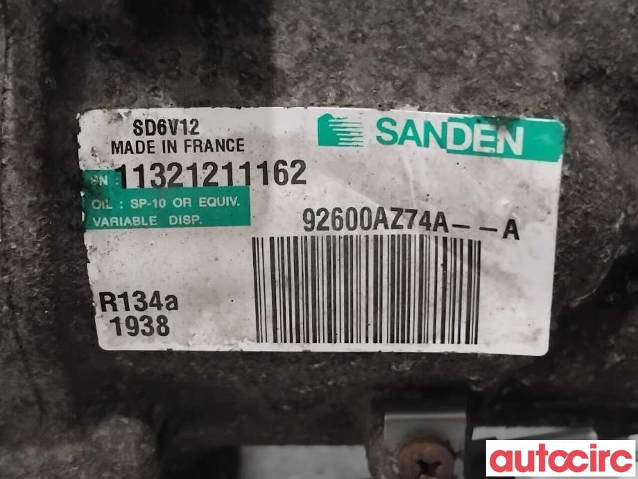 Aircondition kompressor til Nissan Juke 2010-2014 (Fase 1)  (NISSAN|2763000Q3D|SD6V121938|92600A274A)