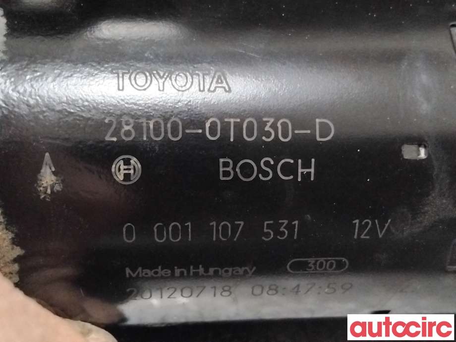 Starter til Toyota Avensis 2009-2015 (Type III, Fase 1)  (TOYOTA|281000T030|0001107531|28100-0T030)