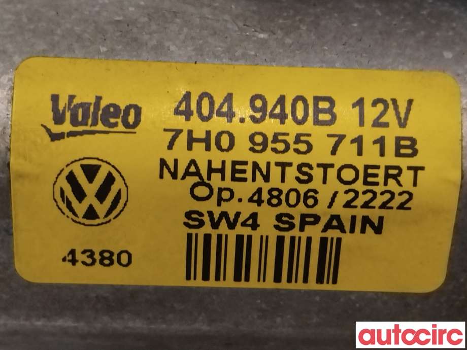 Viskermotor bakrute til VW Transporter / Caravelle 2009-2015 (Fase 2) (T5) (T5) (VOLKSWAGEN|7H0955711B||7LA955711C)