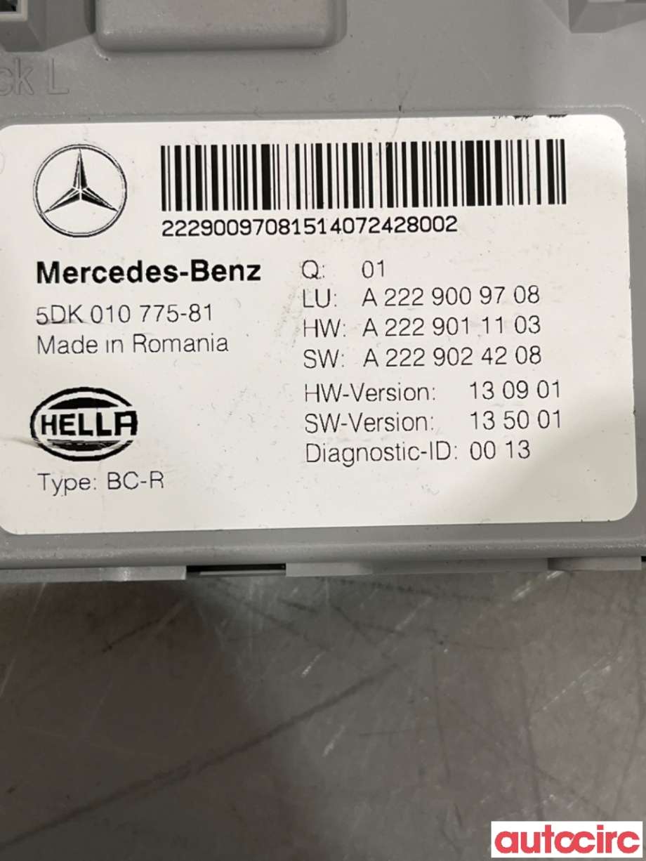 Styreenhet comfort (BCM) til Mercedes C-Klasse 2014-2018 (Fase 1) (W205) (W205) (MERCEDES|A2229009708|5DK01077581|)