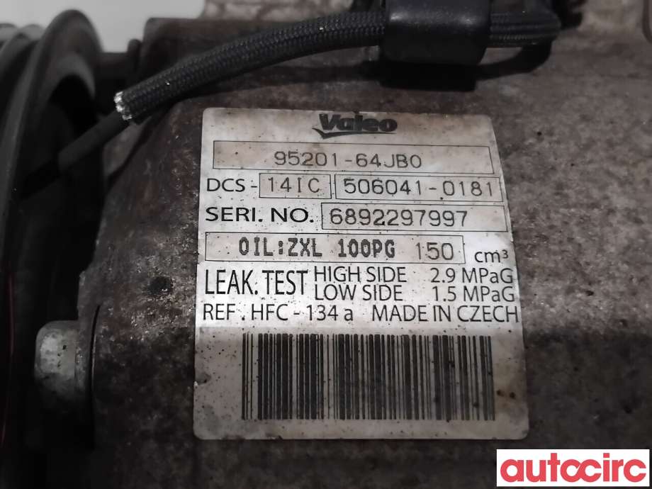 Aircondition kompressor til Suzuki Grand Vitara 2005-2015 (Type III) (SUZUKI|95200-64JB1|506041-0181|95201-64JB0)