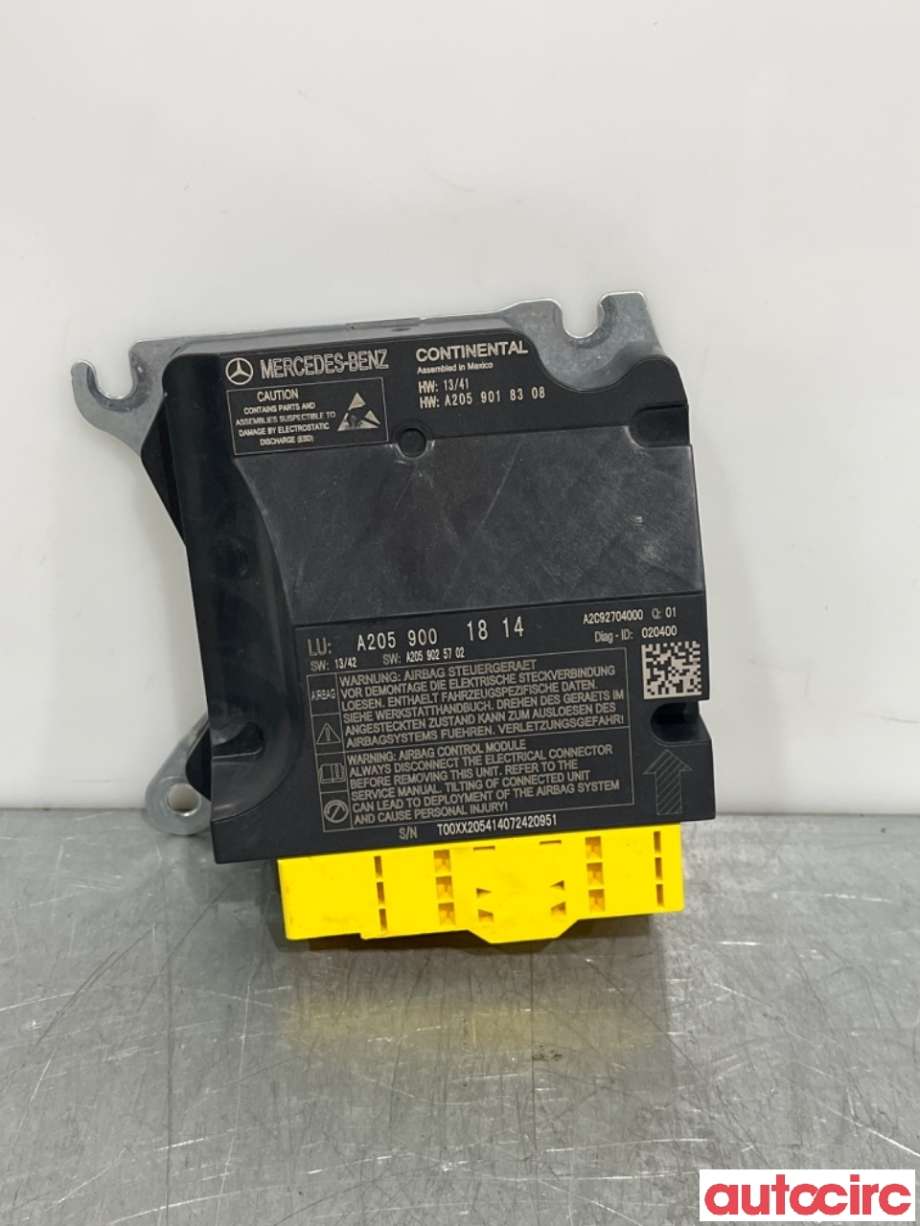 Airbag elektronikk til Mercedes C-Klasse, 2014-2018 (Fase 1) (W205) (W205) (MERCEDES|A2059009427)