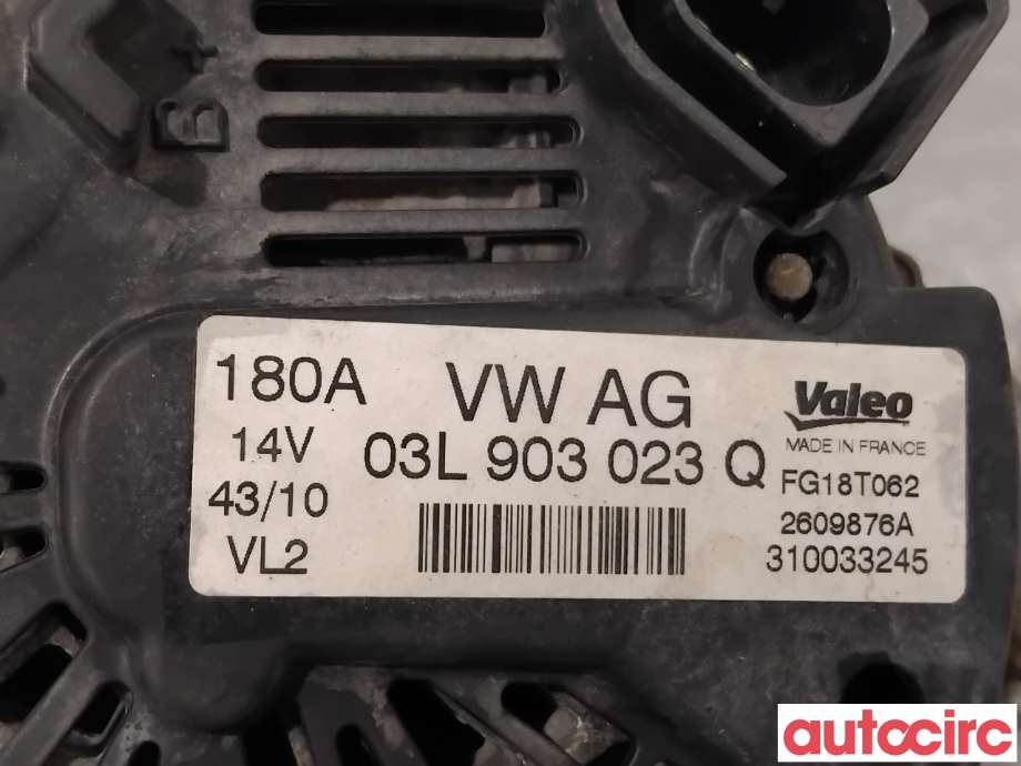 Dynamo til VW Transporter / Caravelle 2009-2015 (Fase 2) (T5) (T5) (VOLKSWAGEN|03L903023QX|FG18T062|03L903024GX)