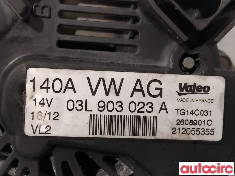 Dynamo til VW Tiguan 2011-2016 (Type I, Fase 2) (VOLKSWAGEN|03L903023AX|TG14C031|03L903023A)
