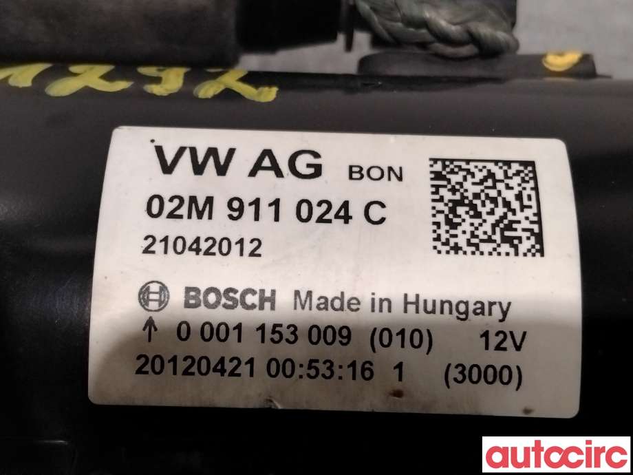 Starter diesel til VW Tiguan 2011-2016 (Type I, Fase 2) (VOLKSWAGEN|02M911024CX|0001153009|02M911024C)